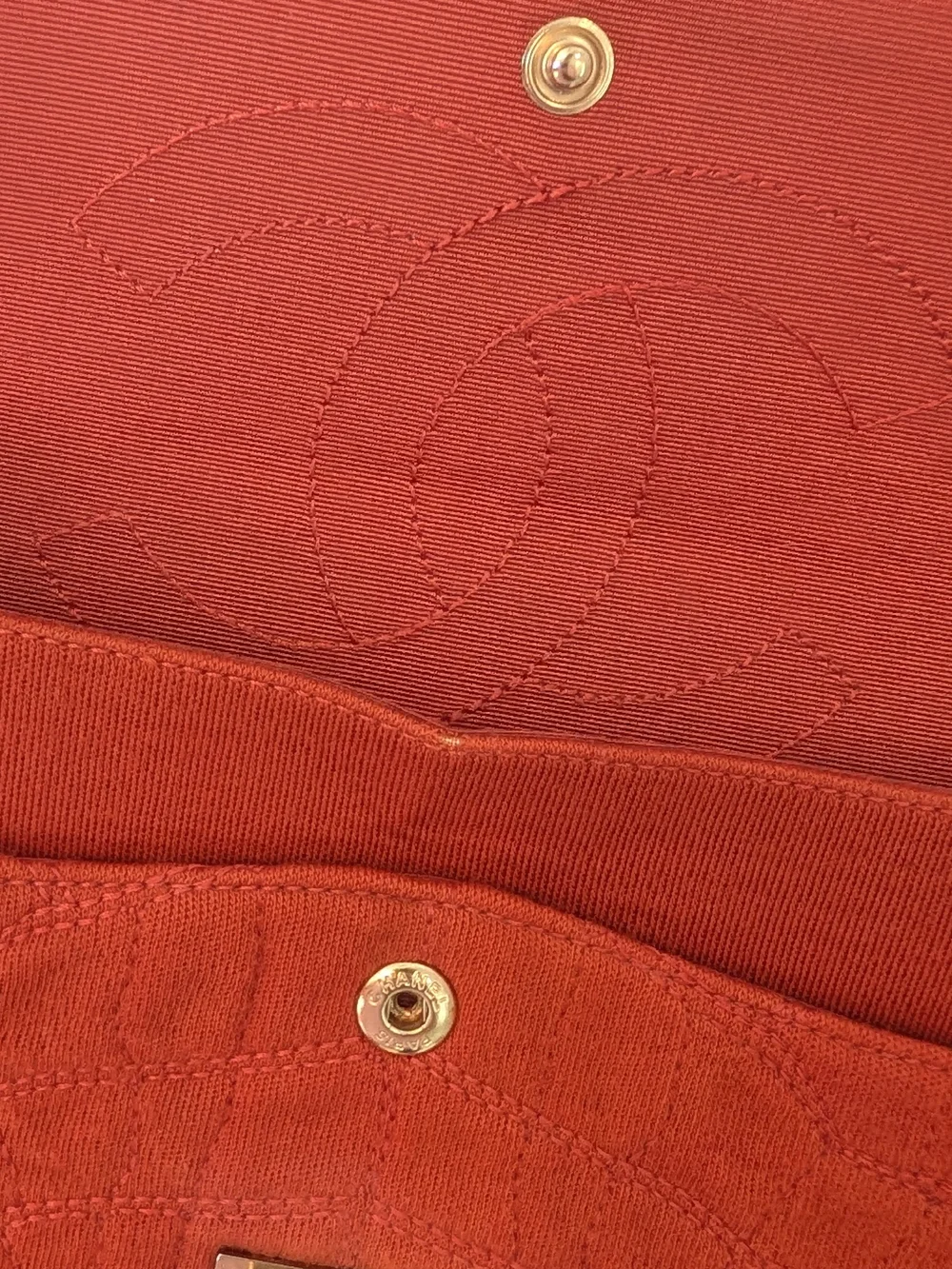 Chanel 2.55 Reissue Orange Jersey Crocodile Effect Stitching Small Double Flap.